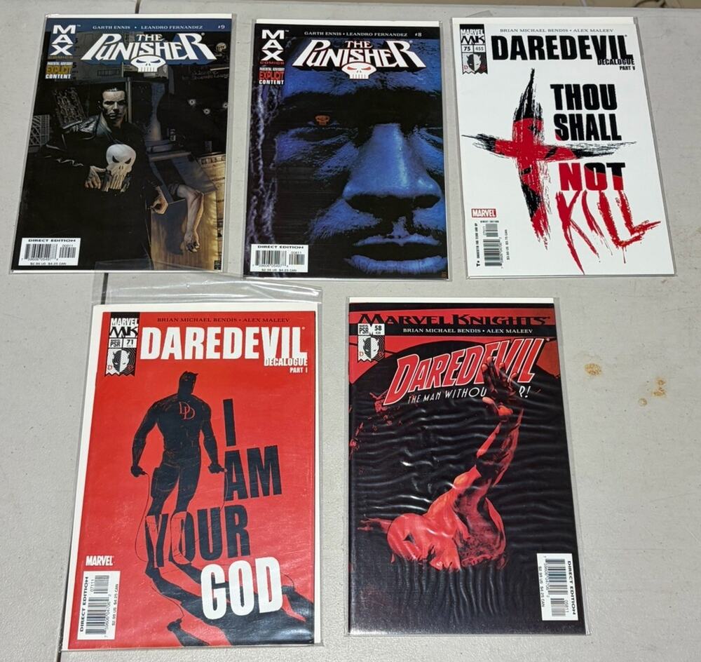 Marvel Daredevil Punisher Lot As Pictured 5 Comics See Pics